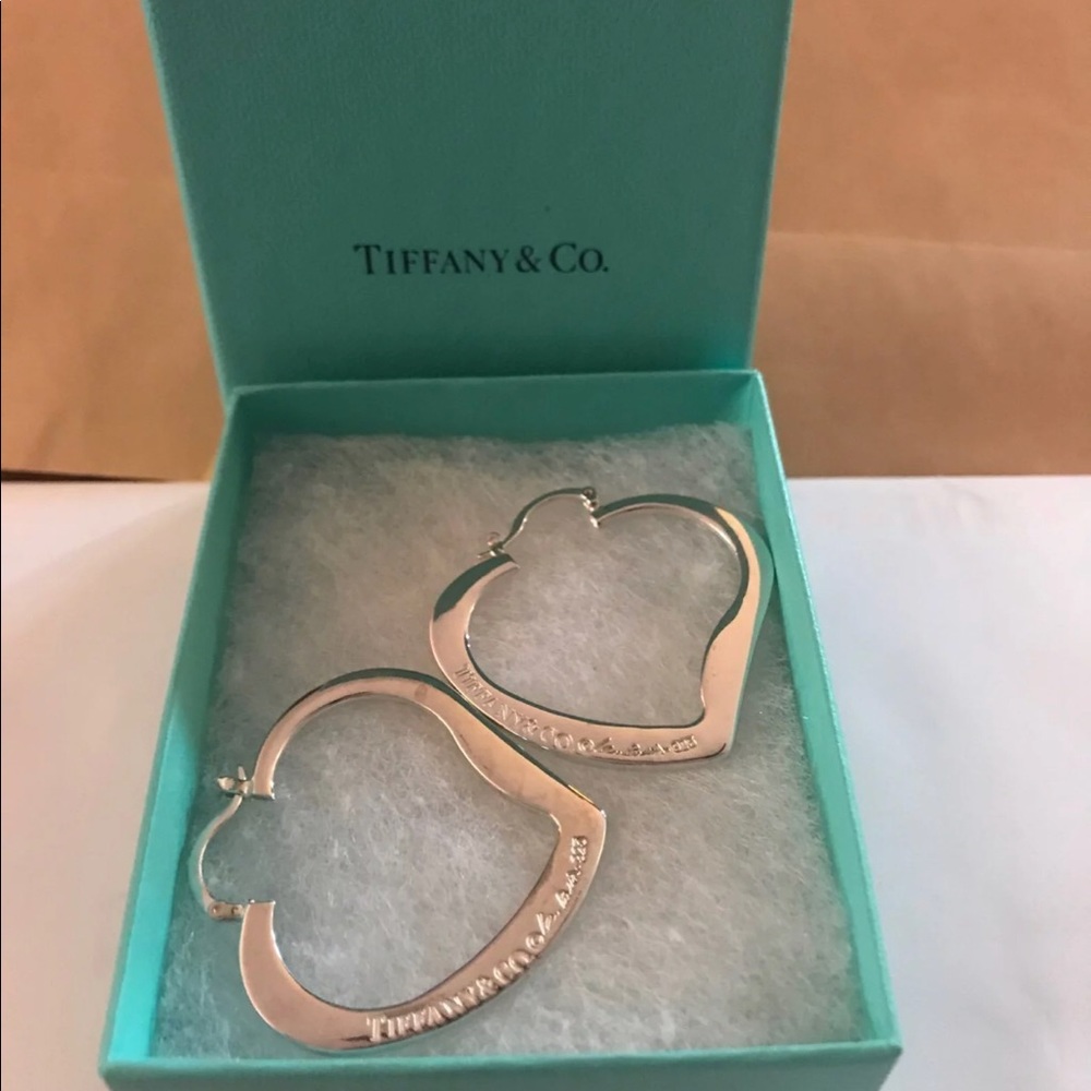 Tiffany & Co. Elsa Peretti Heart Hoop Earrings